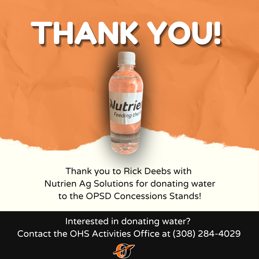 water donation thank you flyer with a water bottle on it