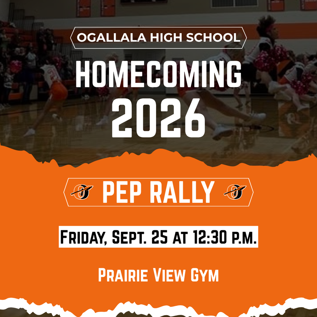 ohs homecoming flyer with faded photo of cheerleaders and information about the pep rally
