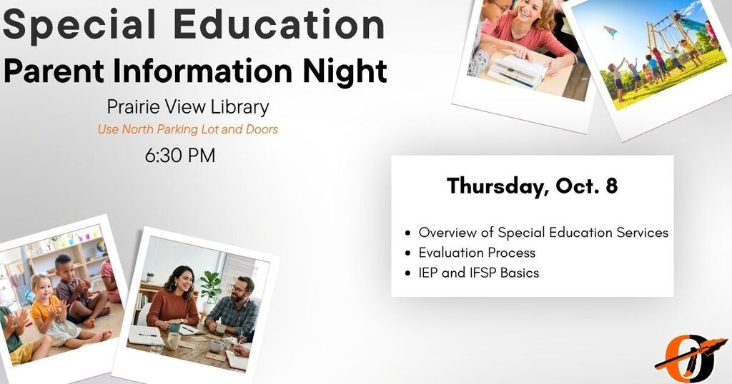 october special education parent night flyer with 4 polaroid pictures included and ogallala logo