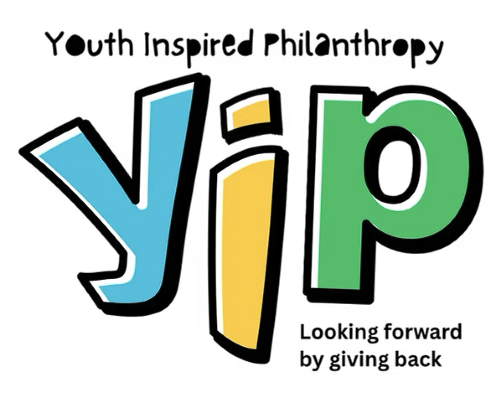 youth inspired philathropy log with colorful YIP letters.