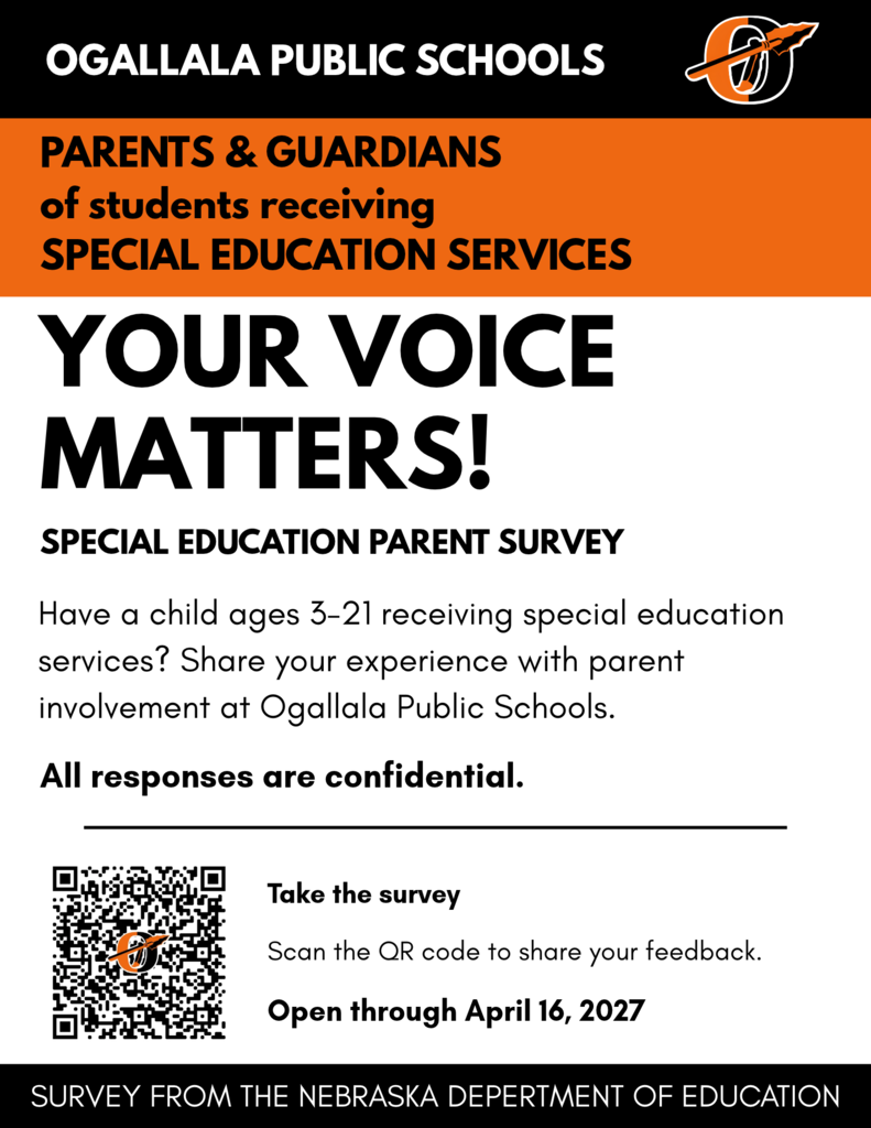 flyer encouraging parents to fill out a survey 