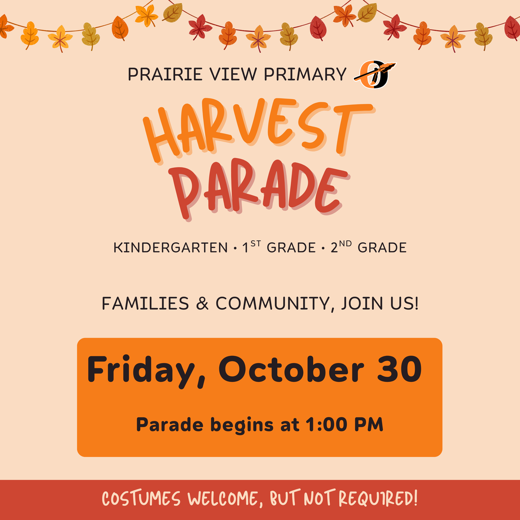 harvest parade invitation wtih leaf garland at the top of the page