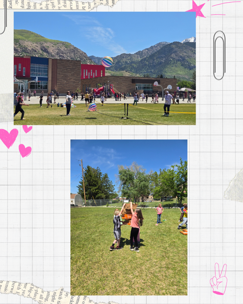 Kids participating in field day activities