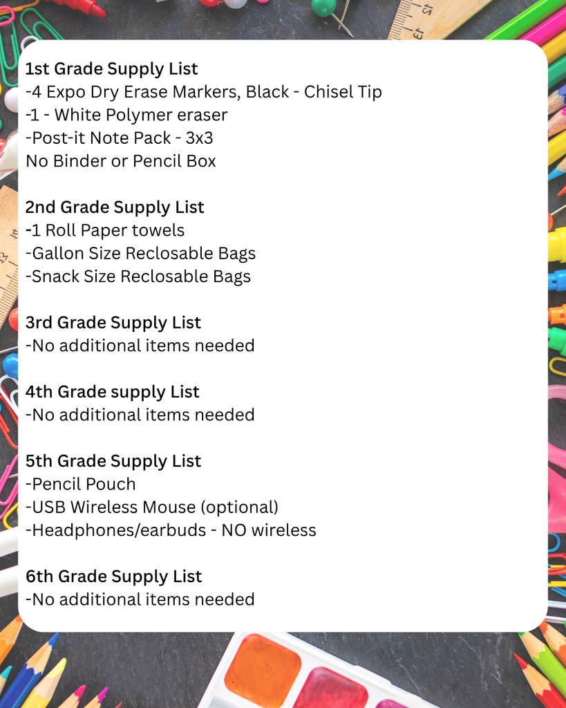 Back to school background with the back to school list