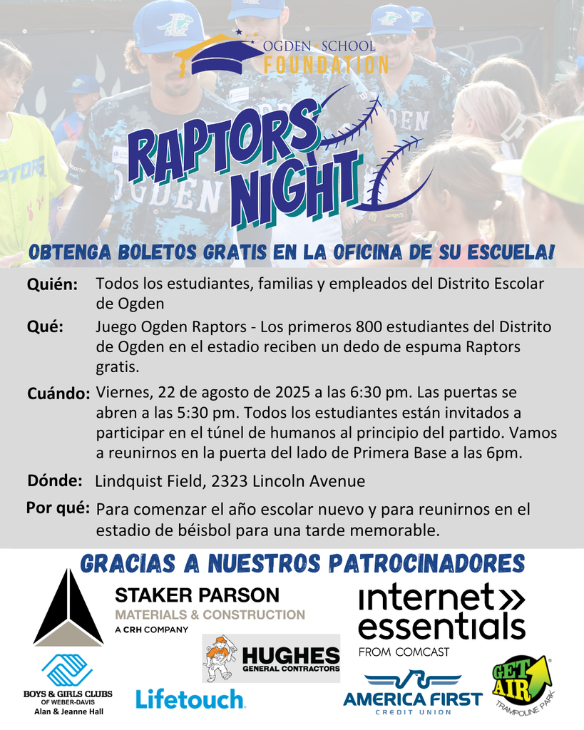 2025 Spanish Raptors Night flyer