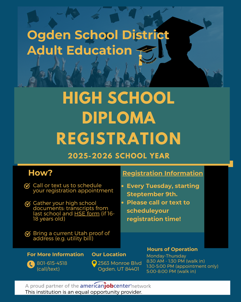 NEW Ogden School District Adult Education