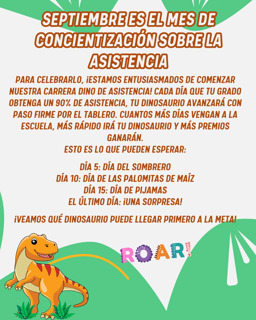 Dino Dash Flyer Spanish