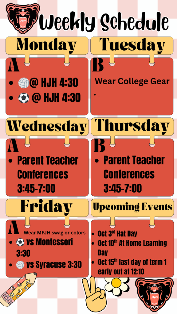 Week at a Glance 9/22 to 9/ 26