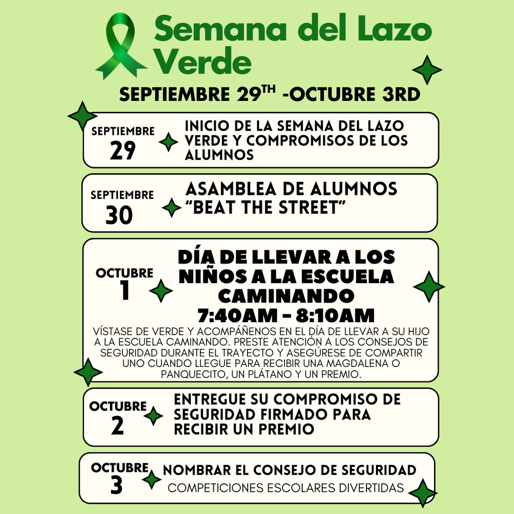 Green Ribbon Week Info-Spanish