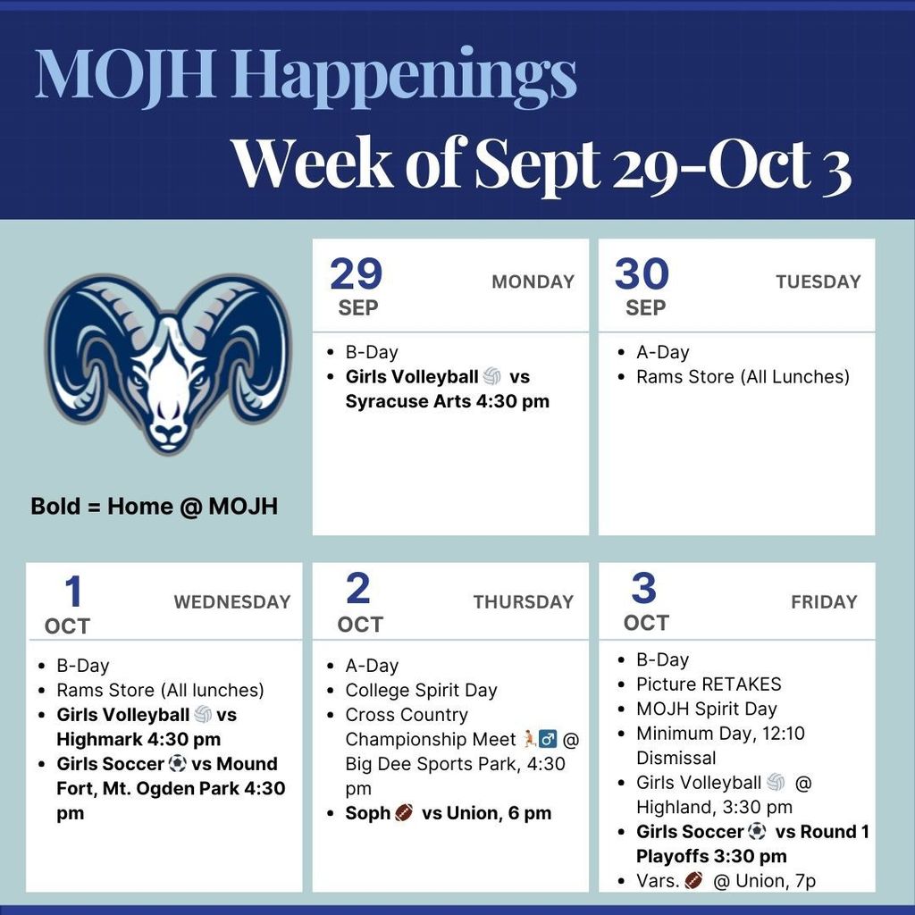 Week at a Glance 9/29-10/3