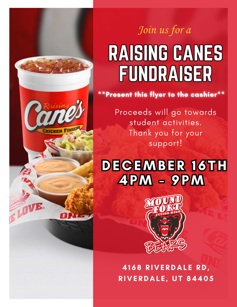 Raising Canes Fundraiser Flier