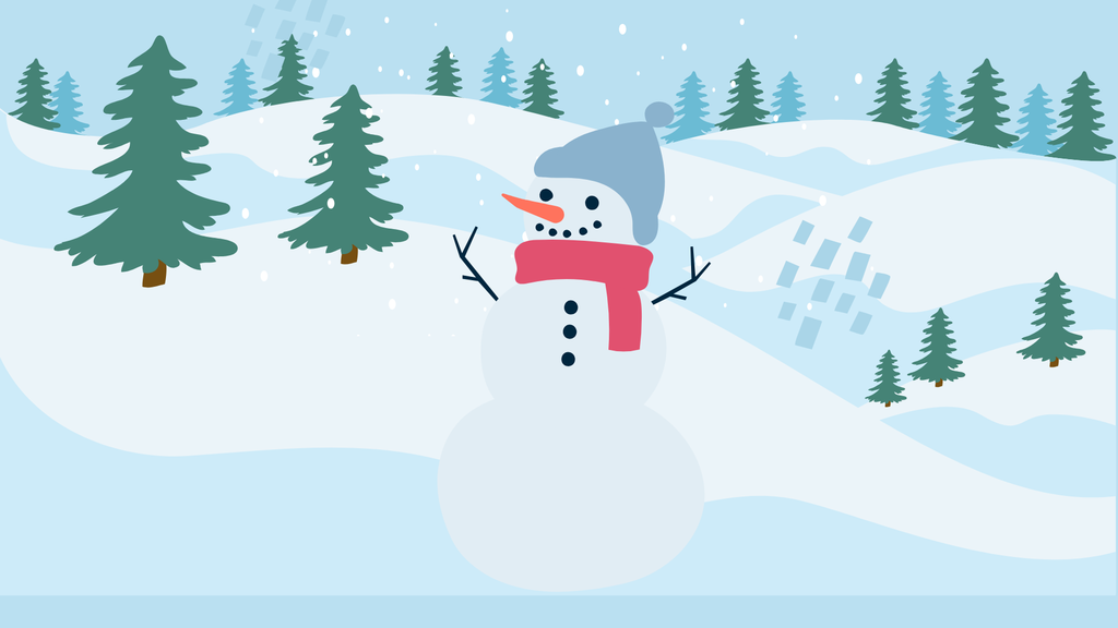 Snowman in the winter forrest