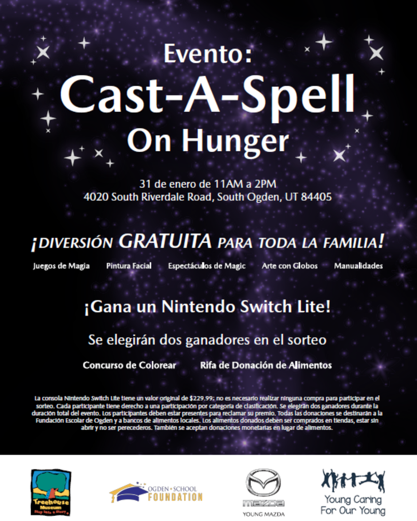 Cast a Spell on Hunger flyer Spanish