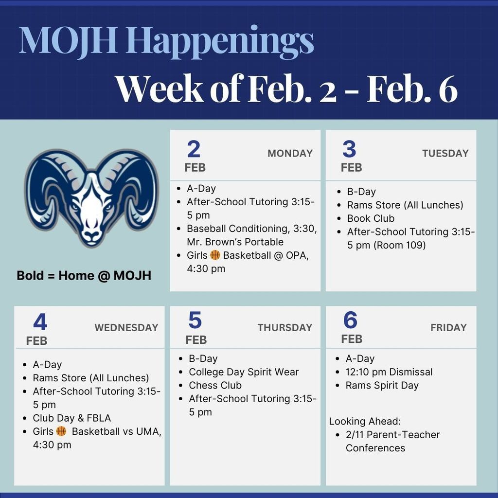 Week at a Glance 2/2-2/6