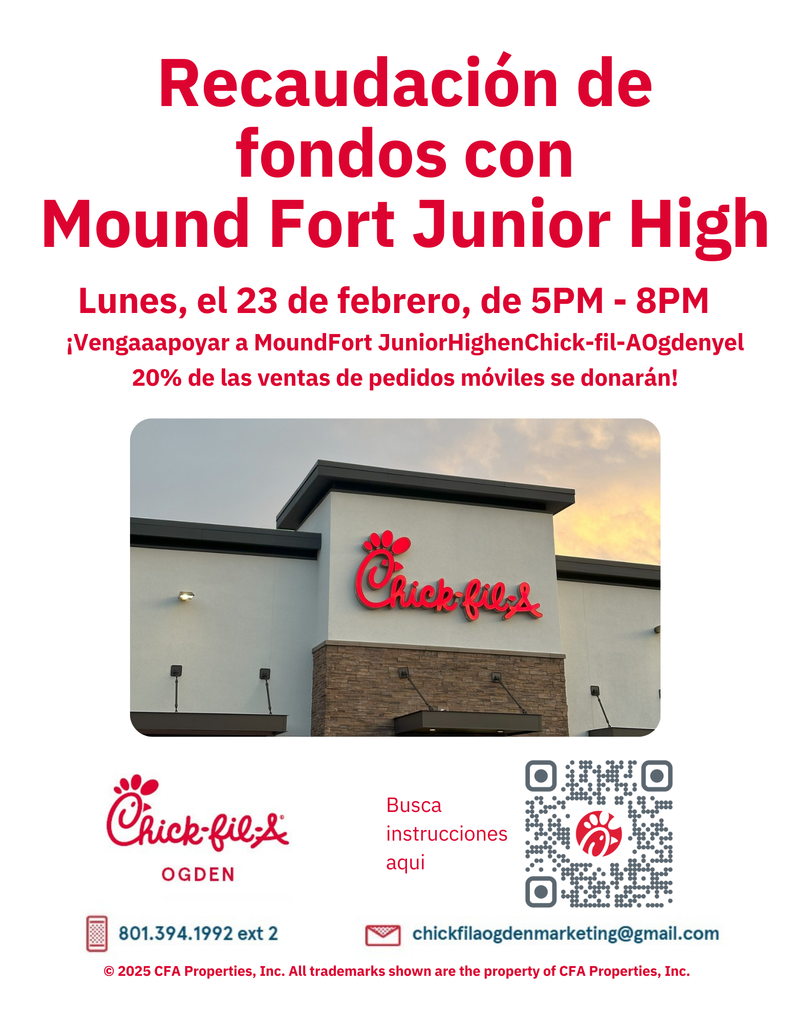 Recaudacion de fondos con Mound Fort Junior High at Chick-Fil-A