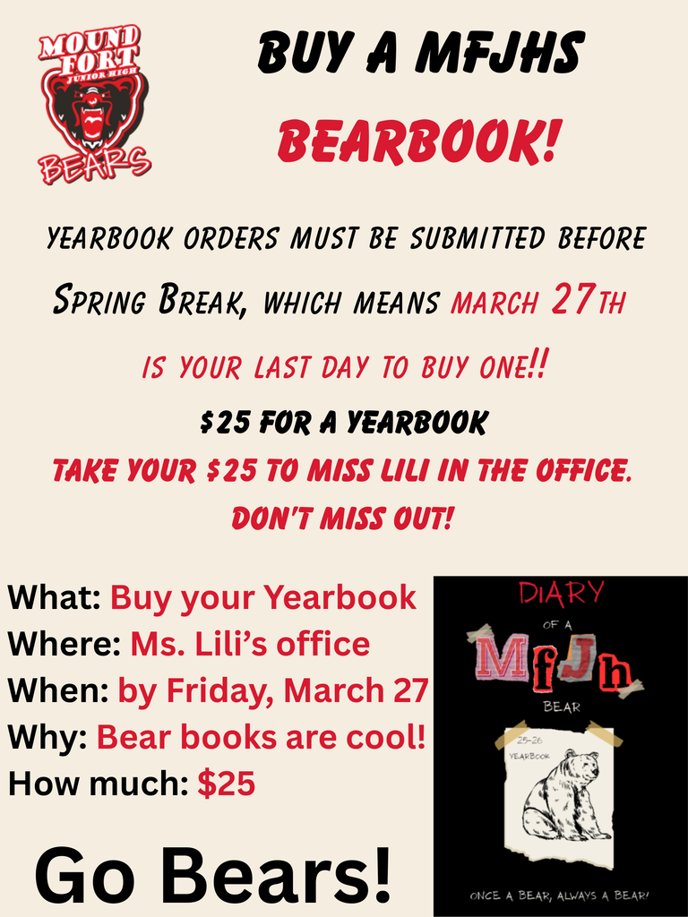 MFJHS Bearbook flier