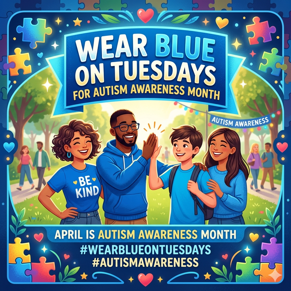 Wear Blue on Tuesdays in April
