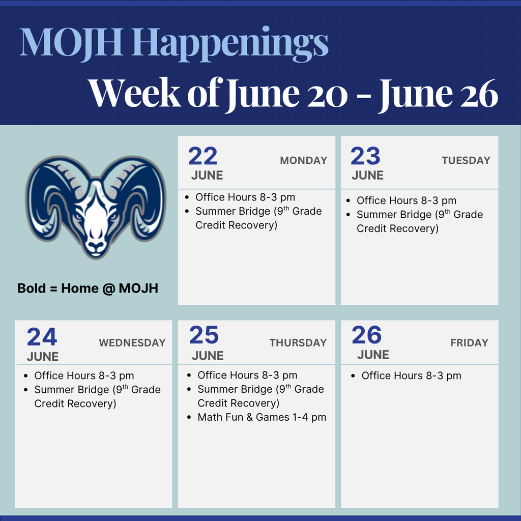 Week at a Glance June 22-June 26