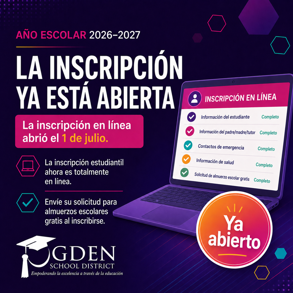 Infographic - Online Registration is now open for the 2026-2027 school year