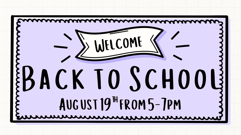 Back to School Banner with purple background