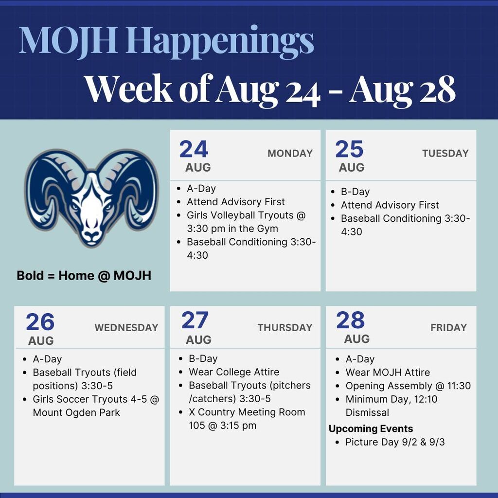 Weekly Happenings 8.24-8.28