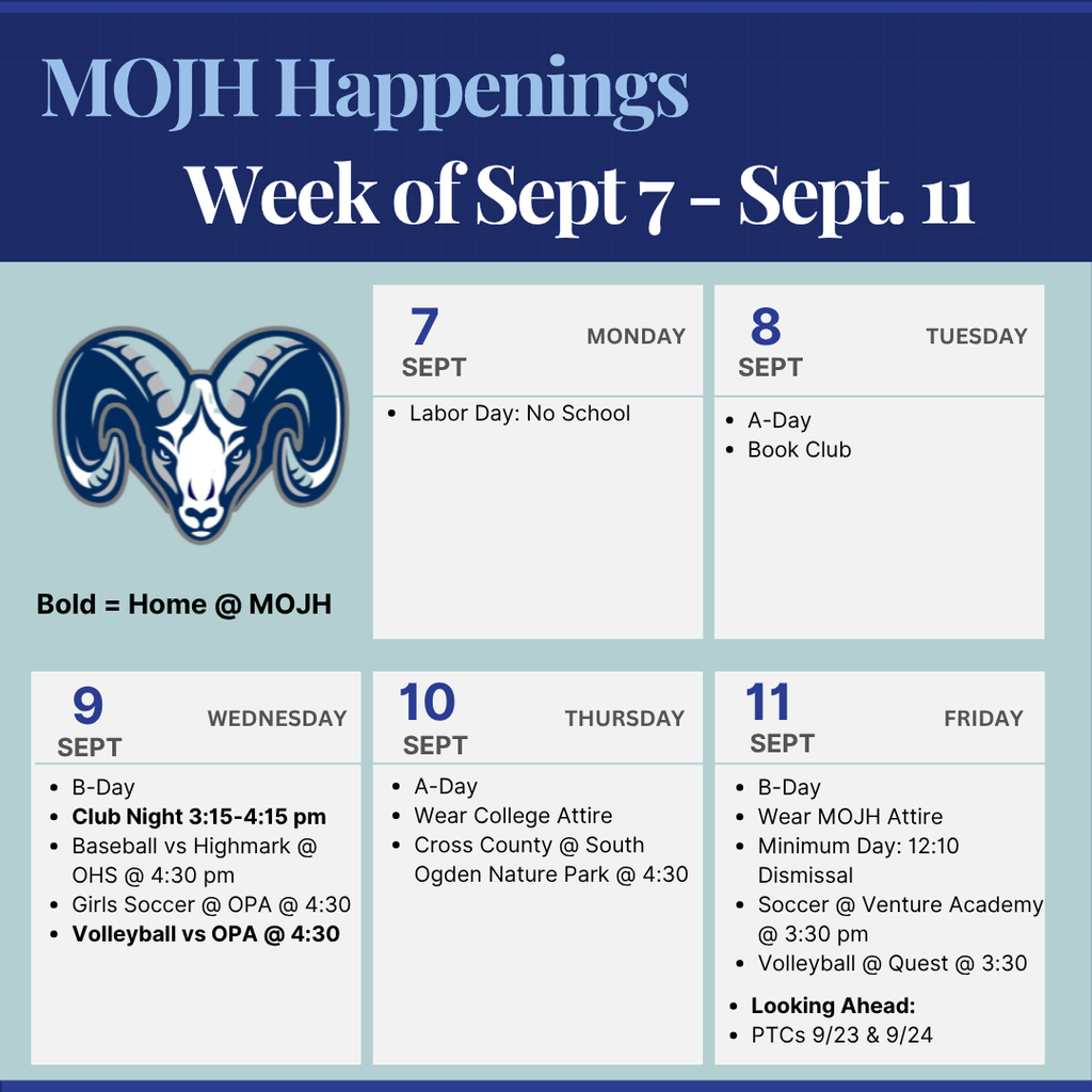 Weekly Happenings 9/7-9/11