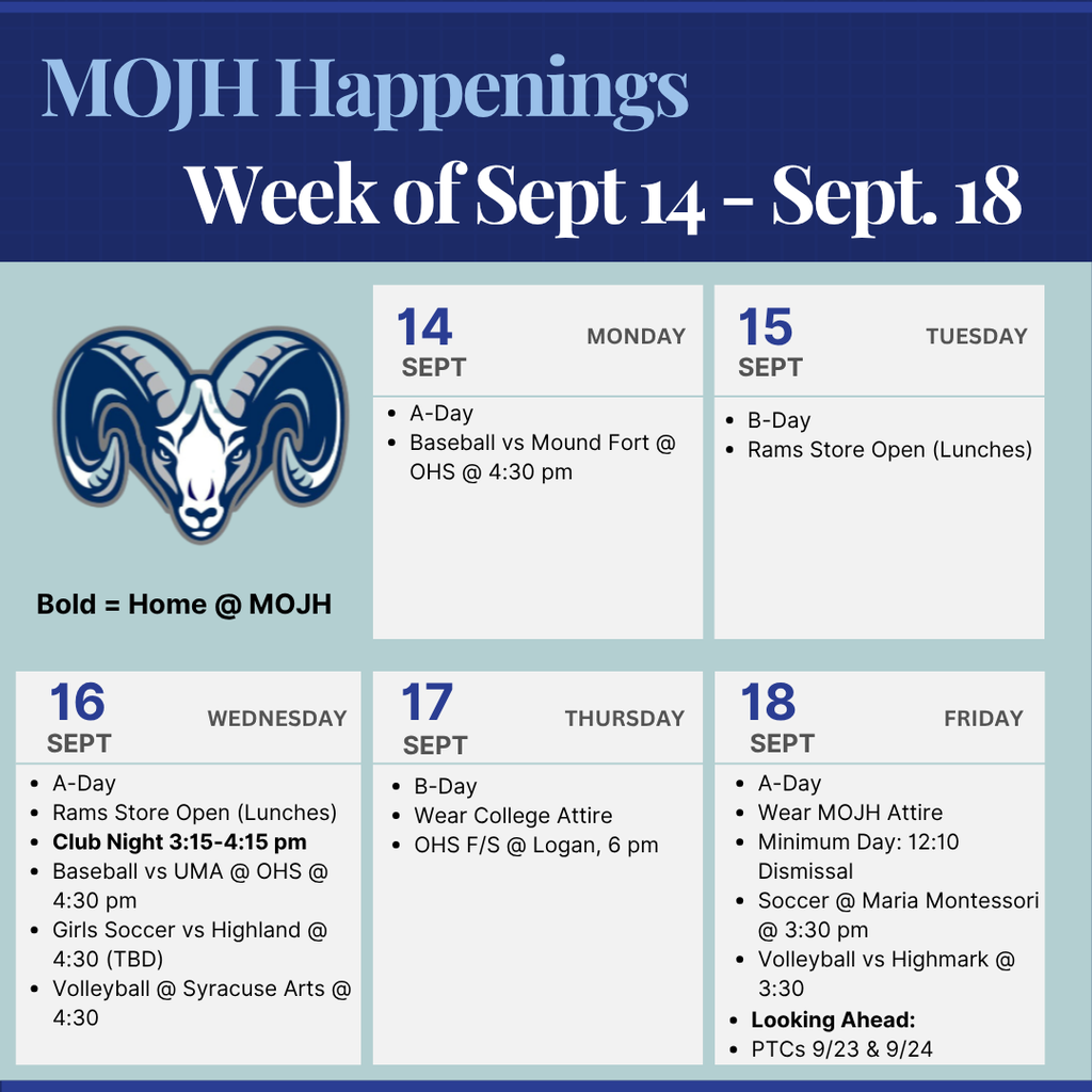 Weekly Happenings 9.14-9.18
