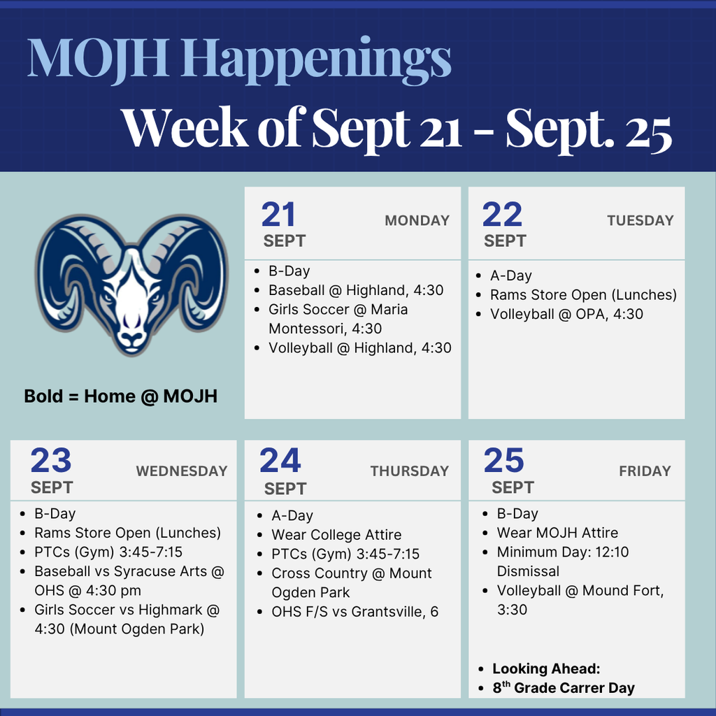 Weekly Happenings 9.21-9.25