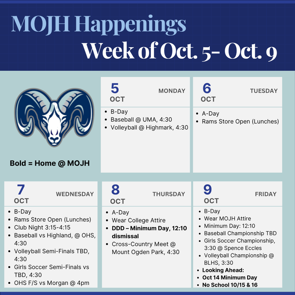 Weekly Happenings 10.5-10.9.26