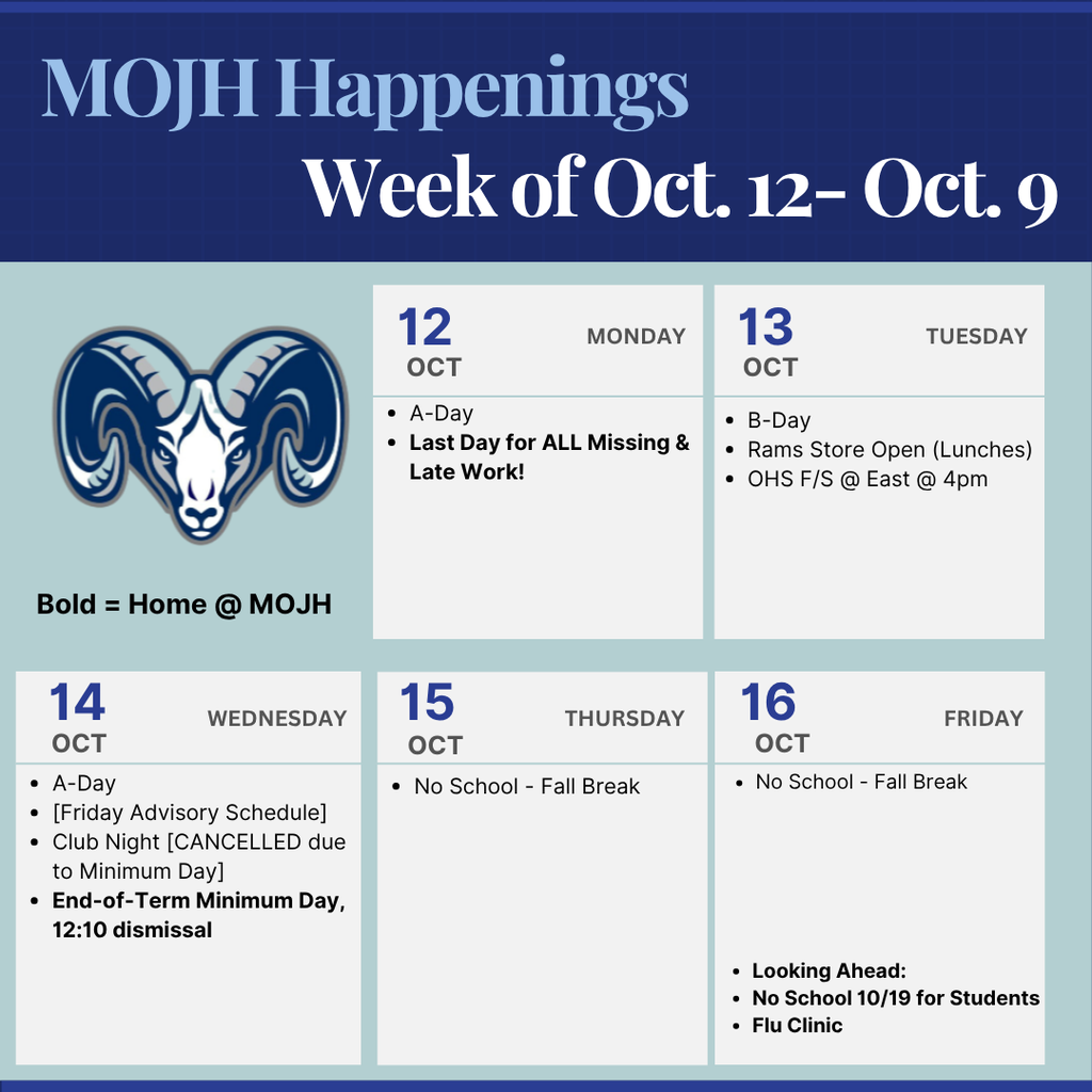 Weekly Happenings 10.12-10/16