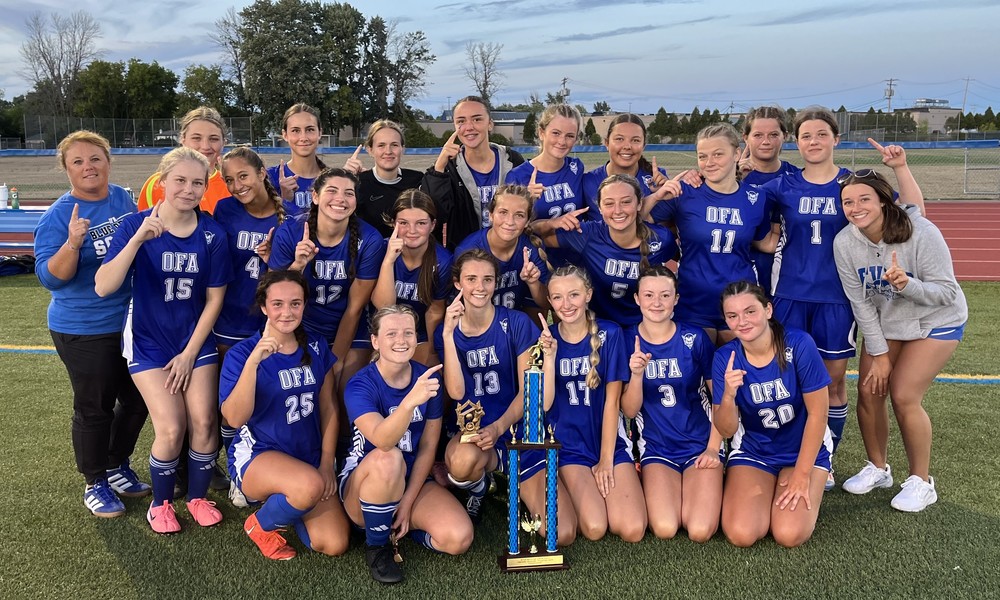 Picture of OFA girls soccer team after winning their own tournament