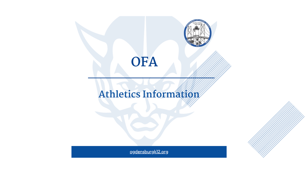 Graphic promoting OFA Athletics information