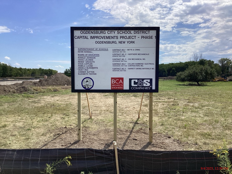 Photo of project sign located on the grounds of the new transportation facility at 5952 State Highway 812.