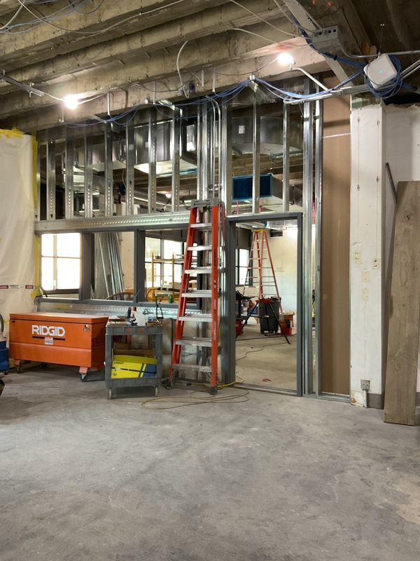 Photo of the CREATE space under renovation- looking east