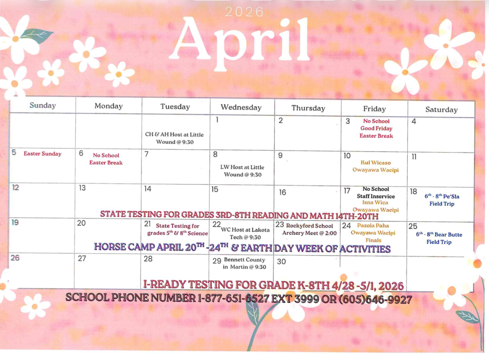 April 2026 calendar