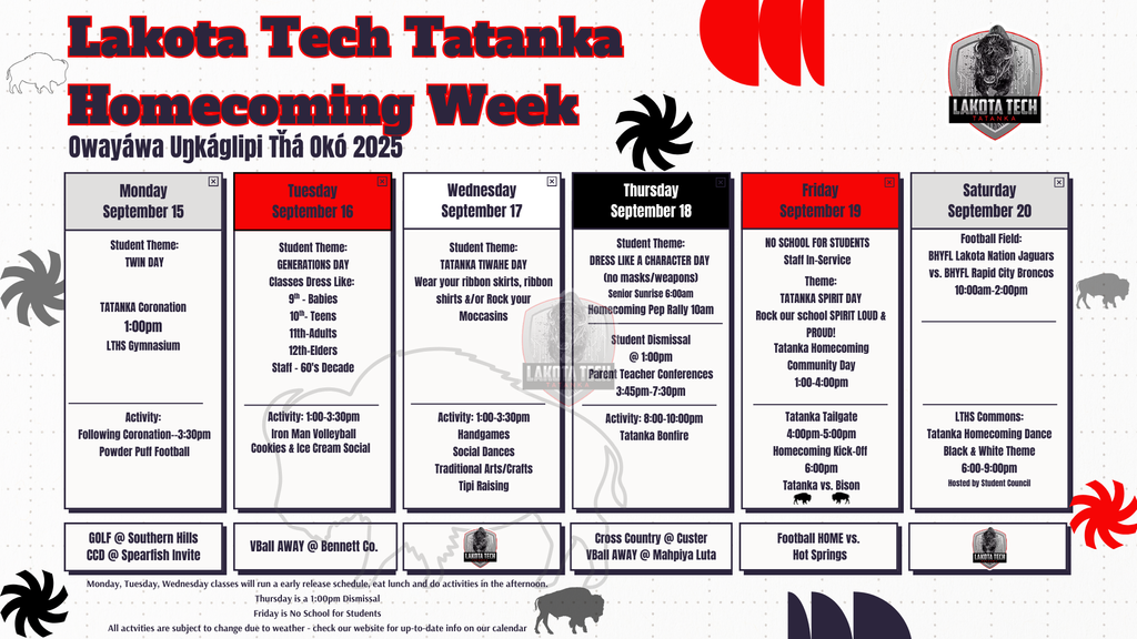 Homecoming Week Sept.15-Sept 20th 2025