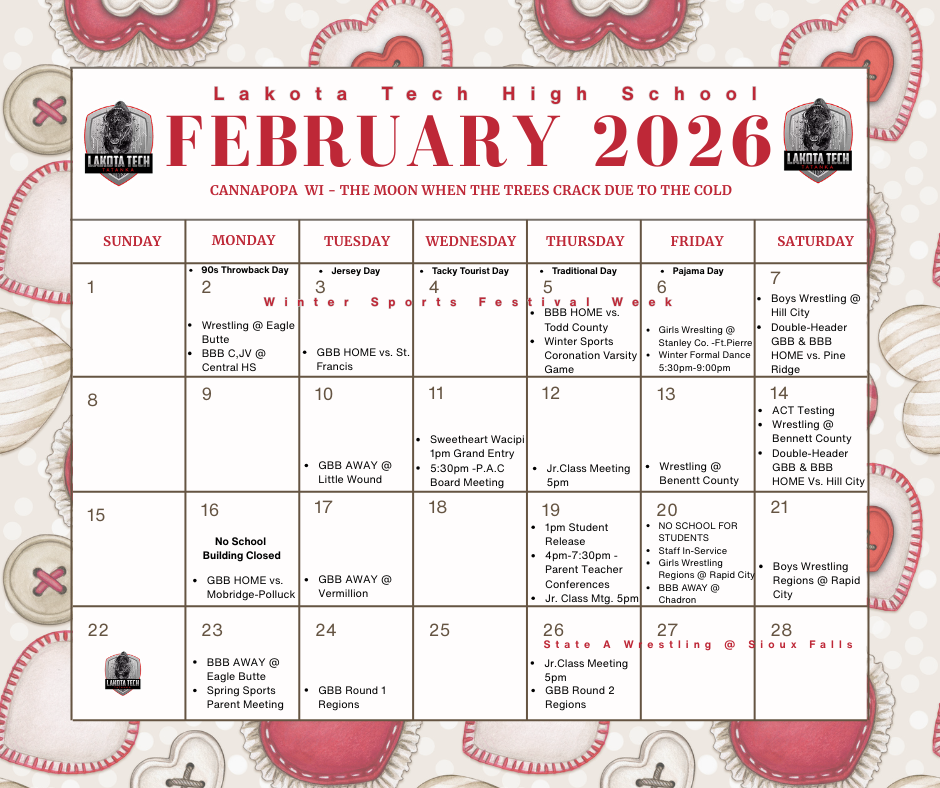 February 2026 Calendar - Cannapopa Wi - The Moon When the Trees Crack Due to the Cold