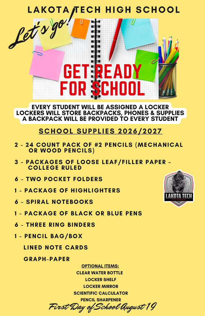 2026-2027 School Supplies -LTHS