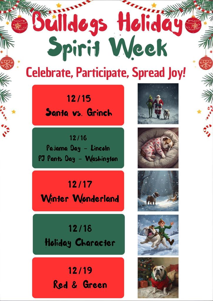 Bulldogs Holiday Spirit Week