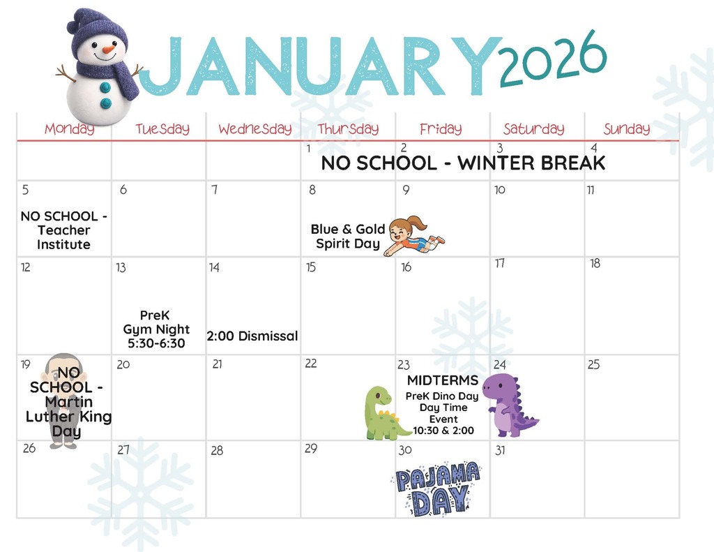 January 2024 Lincoln School Calendar