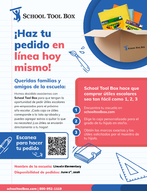 School Tool Box Orders