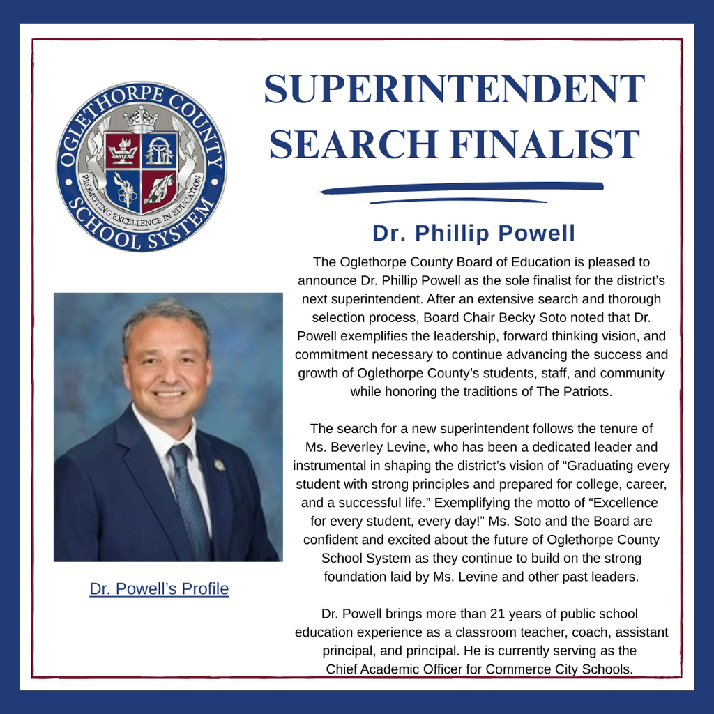 Superintendent Finalist Announcement