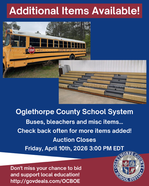 Surplus Sale - Buses, Bleachers, Misc Equipment