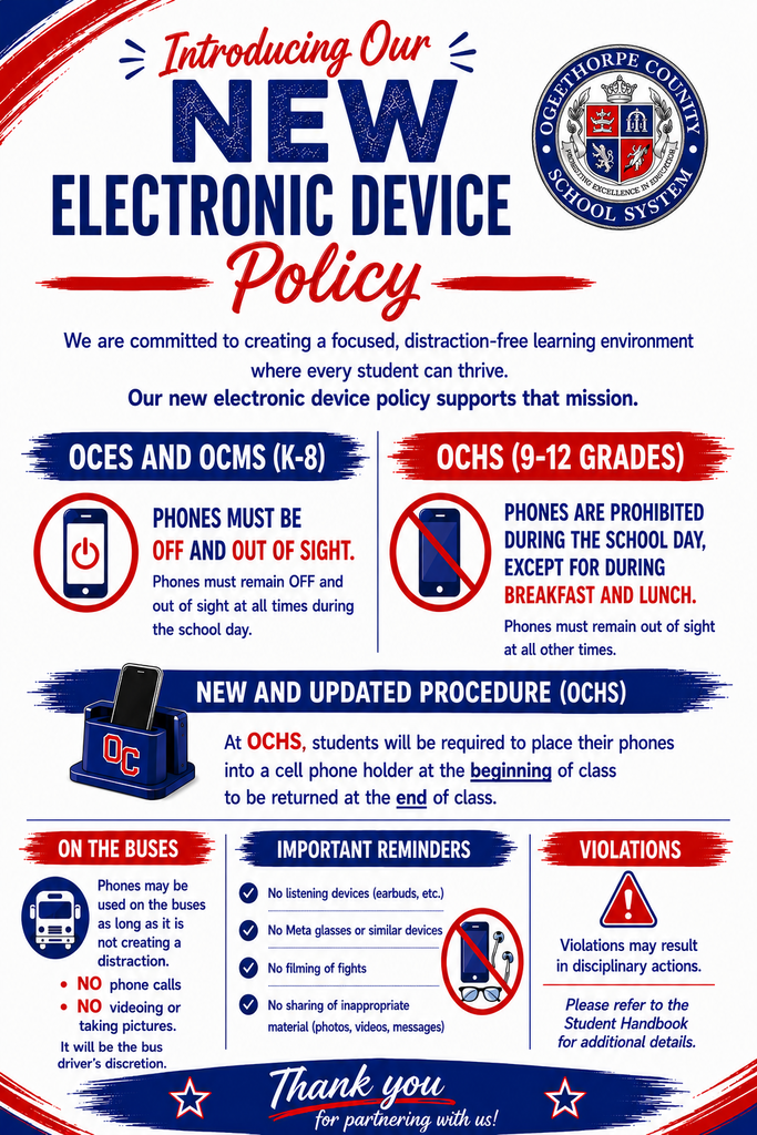New Electronic Device Policy flyer
