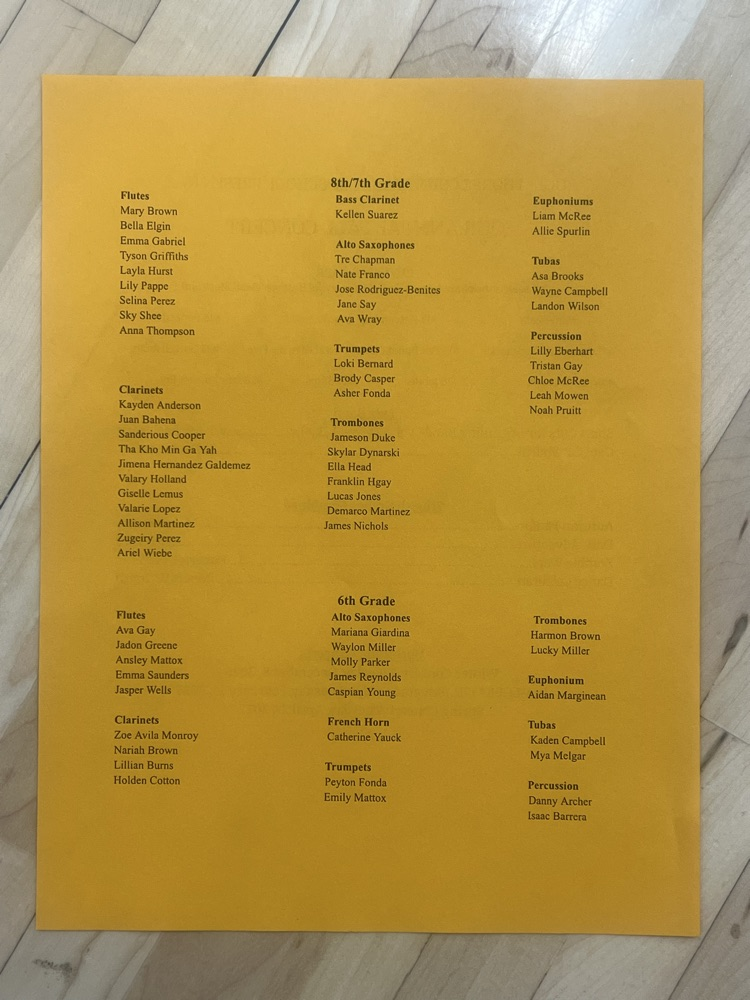 Fall Band Concert