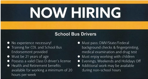 Bus Drivers needed