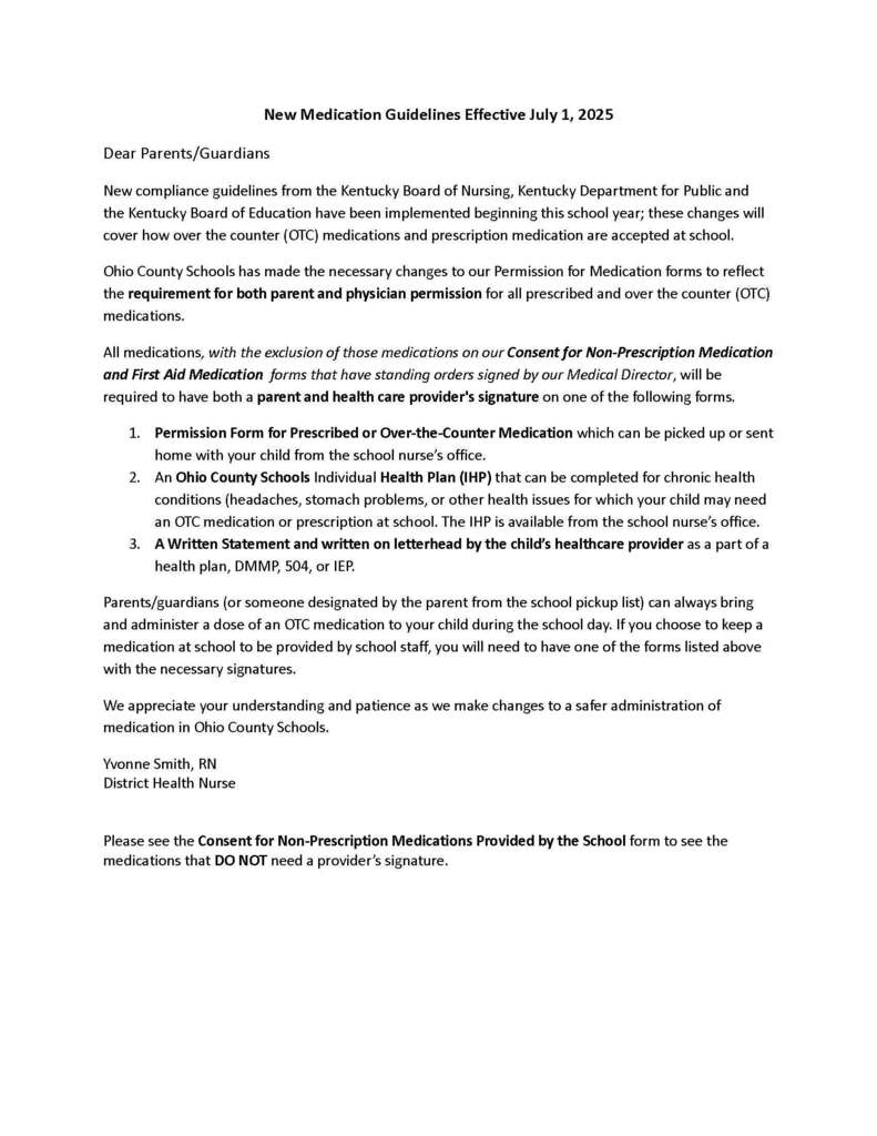 Letter to parents