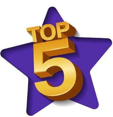 Top 5. purple star with gold "Top 5"