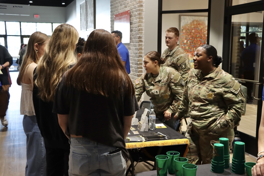 Students talking to Military Recruiters