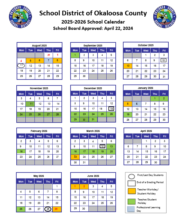 25-26 school calendar